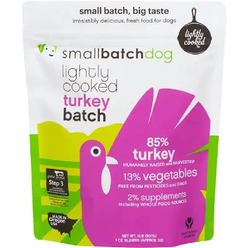 Small Batch Dog Lightly Cooked Turkey Sliders 2 Lbs