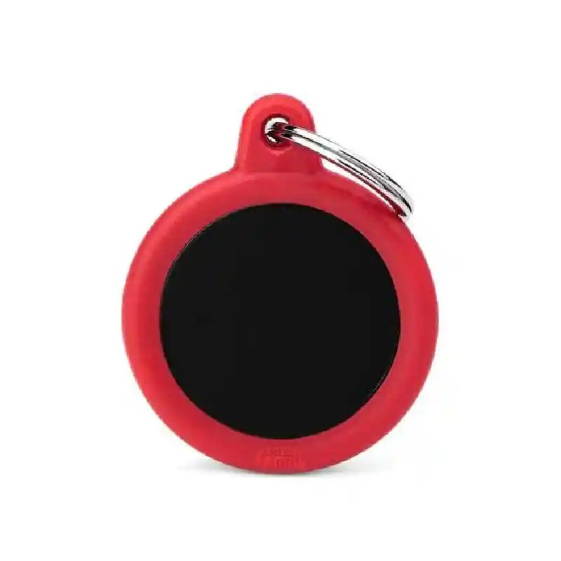 BLACK ALUM HUSH TAG CIRC RED