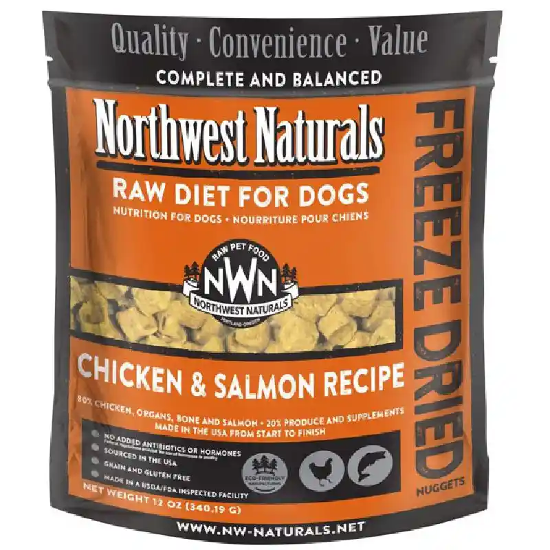Northwest Naturals Chicken & Salmon Recipe Freeze-dried Dog Food Nuggets 12oz