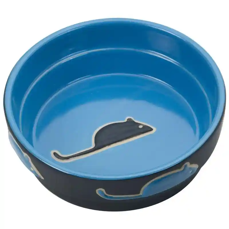 Fresco Cat Dish Blue 5"