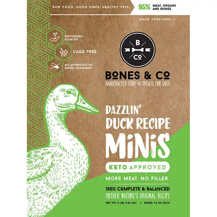 Bones & Co Frzn Raw Duck Mini 3-lb
