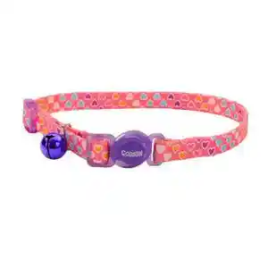 Adjustable Breakaway Collar - Multi Colored Hearts 3/8" X 8" 12"