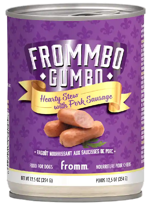 Fromm Dog Can Frommbo Gumbo Stew Pork Sausage 12/12.5 Oz