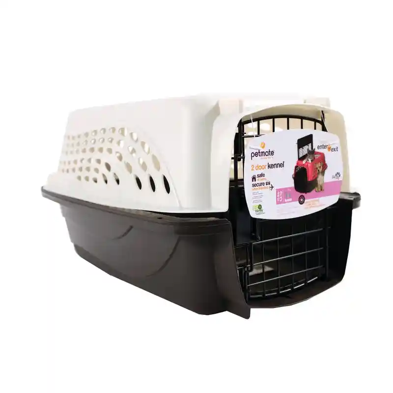 Dbl Door Top Load Kennel 19In White