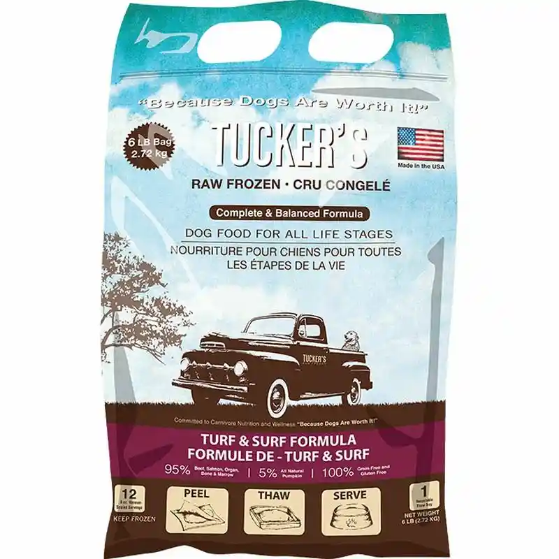 Tucker's Raw Basics Turf & Surf Raw Frzn Food For Dogs, 6 Lbs