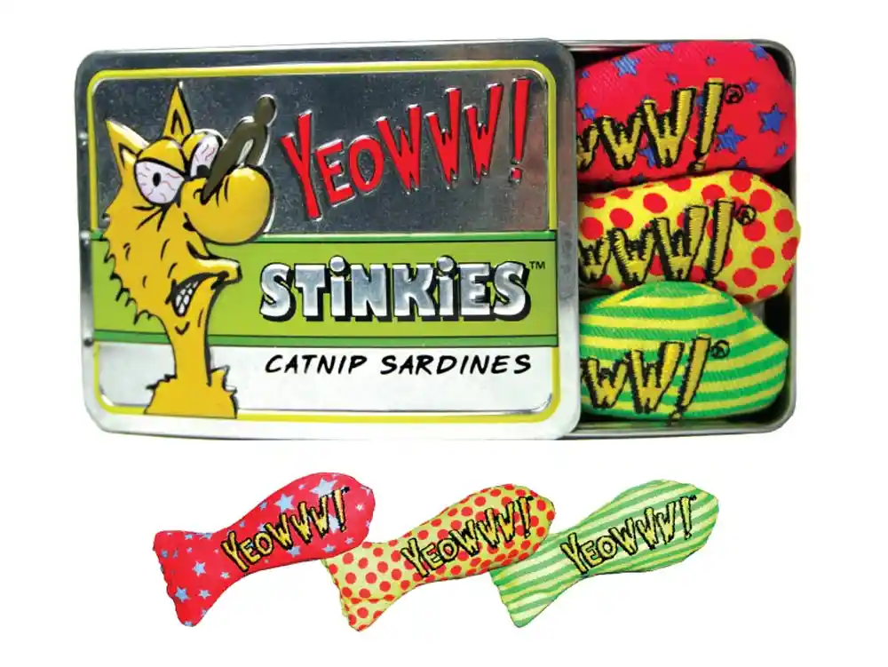 Dw Ducky World Yeowww! Stinkies Catnip Sardines Cat Toys, 3 Count