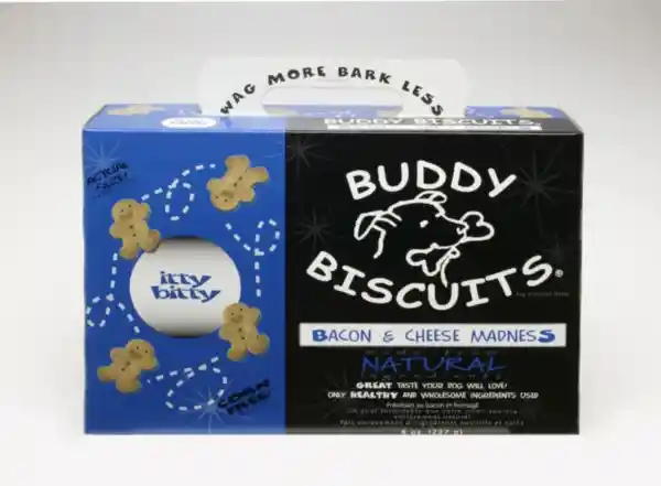 Buddy Biscuits Oven Baked Teeny Treats Bacon & Cheese Dog Treats 8-oz