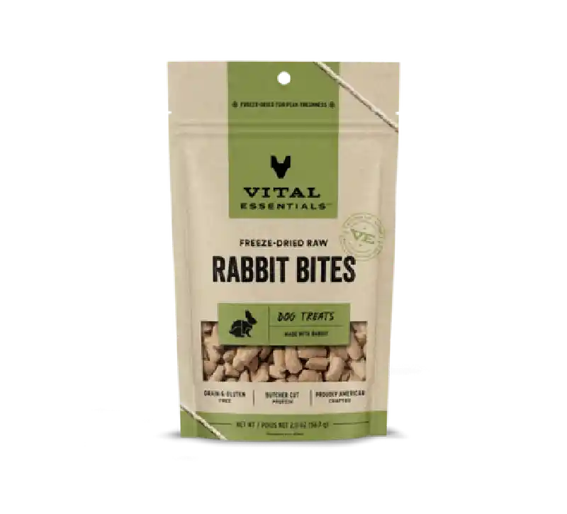 Freeze-dried Raw Rabbit Bites Dog Treats - 2oz