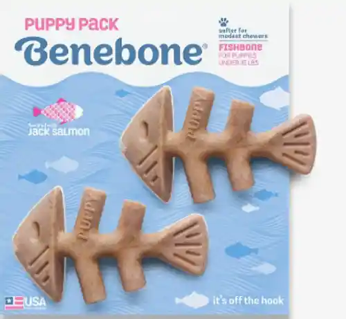 Benebone Fishbone Pup Salmon Tiny 2-pack 40-count