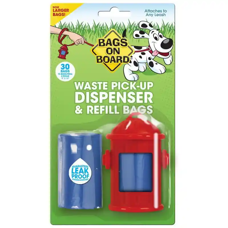 Bag On Board Fire Hydrant Dispenser 30 Bags Red
