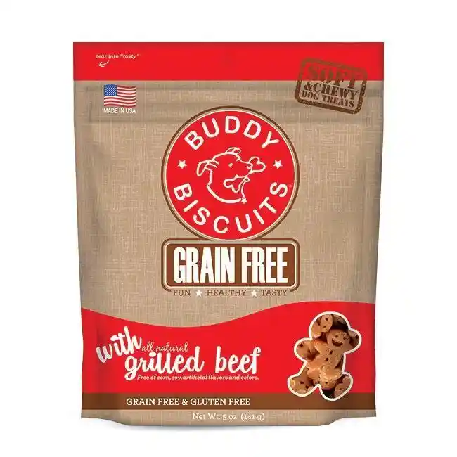 Buddy Biscuits Grain Free Soft & Chewy Grilled Beef Dog Treats 5-oz