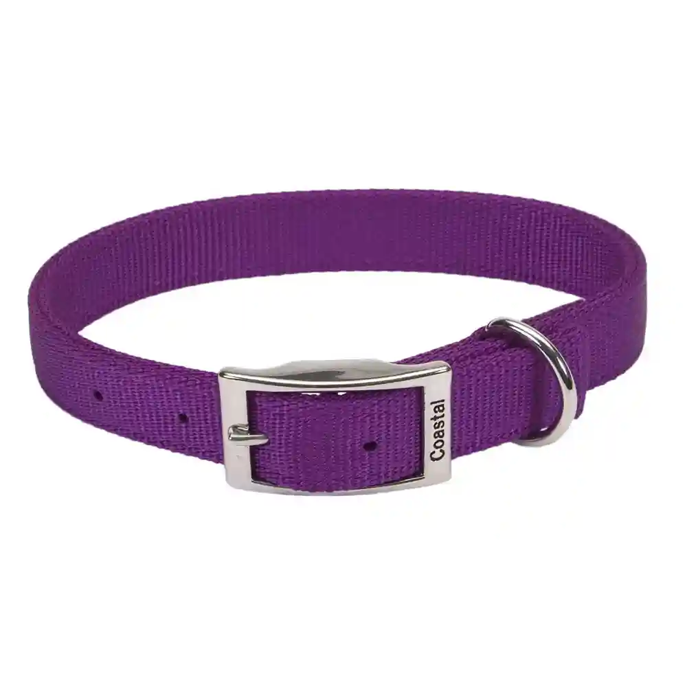 Double Ply Dog Collar - Purple Lrg 1" X 24"