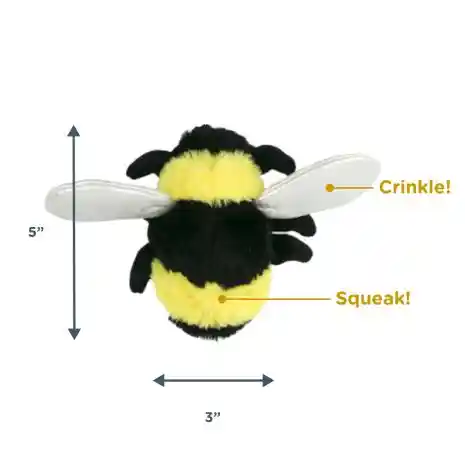Tall Tails Plush Squeaker Bee 6-in