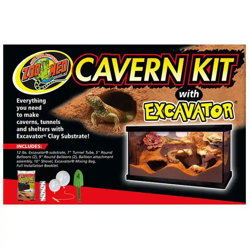 Reptile Aquarium Cavern Kit With Excavator 10 Piece