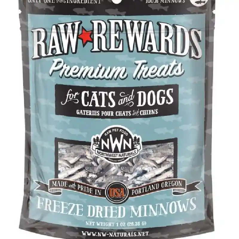 Northwest Nats Raw Rewards Minnows Fd Dog & Cats Treats, 1-oz