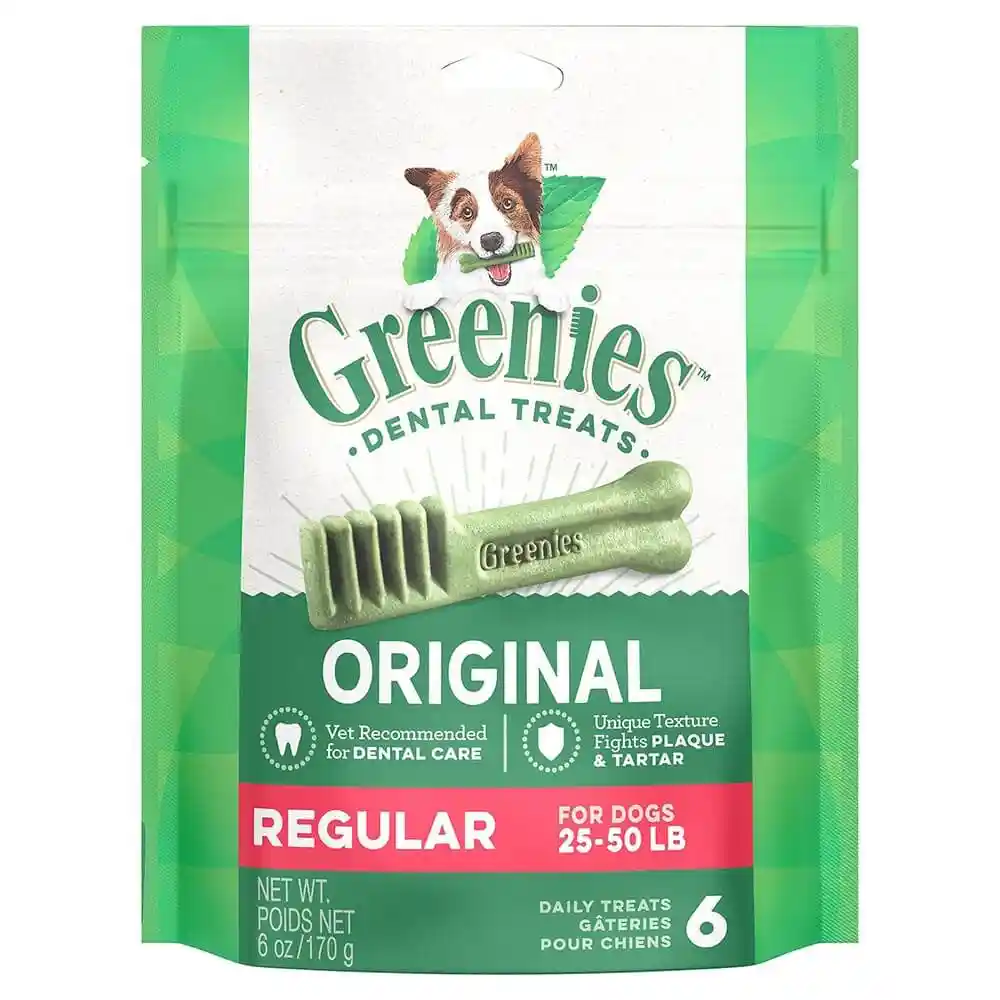 Original Regular Dental Care Dog Treats - 6oz Pouch