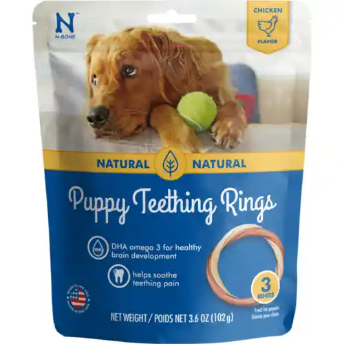 NBONE Puppy Teething Ring Chk 3 pk