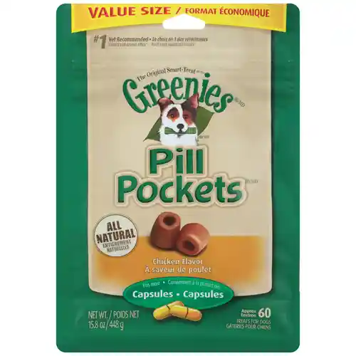 Pill Pockets Capsule Size Dog Treats Chicken - 15.8oz Pouch
