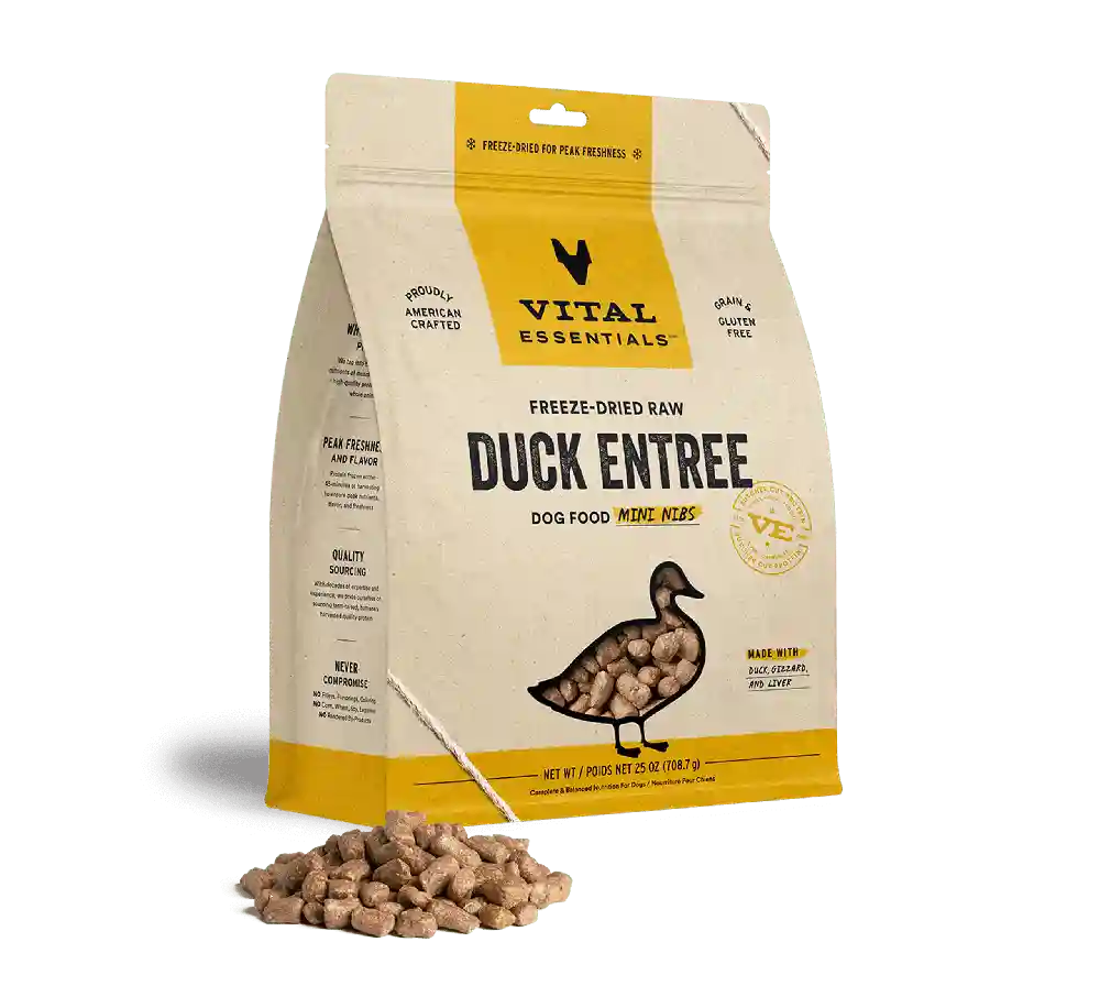 Freeze-dried Raw Duck Entree Dog Food Mini Nibs - 25oz