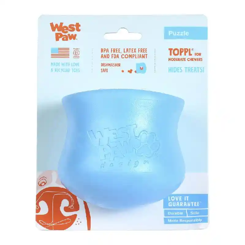 West Paw Dog Toy Holiday Toppl Small Candy Cane