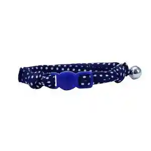 Round Kitten Collar - Navy Dots 3/8" X 8"