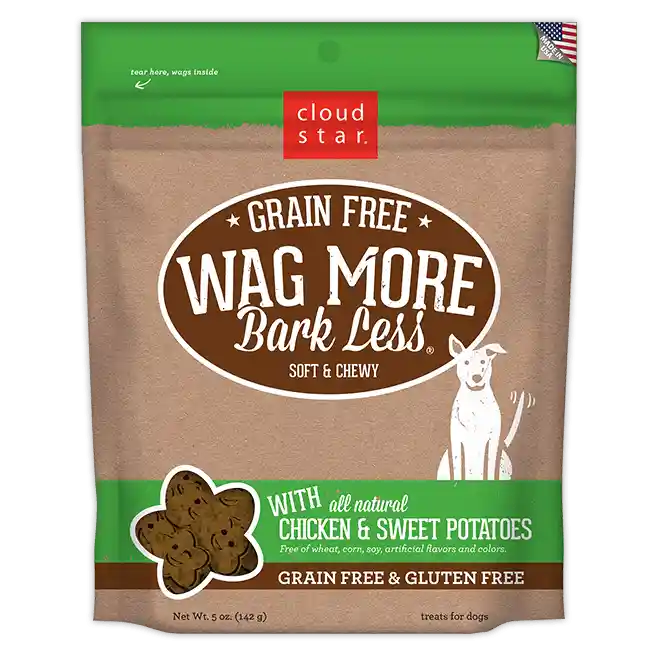Wag More Bark Less Soft & Chewy Grain Free Chicken & Sweet Potatoes Dog Treats 5-oz