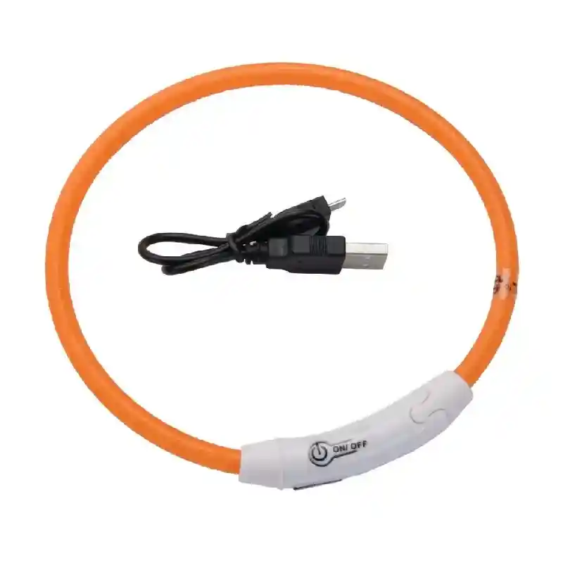 Usb Light Up Neck Ring - Orange 24"