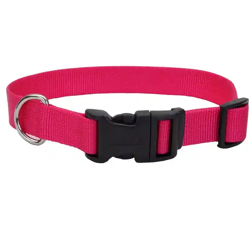Adjustable Dog Collar With Plastic Buckle - Pink Flamingo Sml 5/8" X 10" 14"