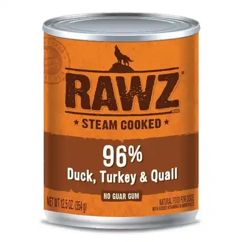 Rawz 96% Duck / Turkey / Quail Pâté Canned Dog 12 / 12.5 Oz