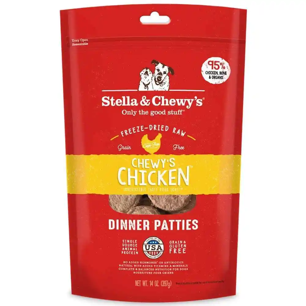 Dinner Patties Chewy's Chicken Grain Free Freeze Dried Raw Dog Food 14-oz
