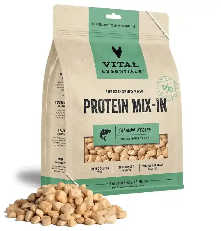 Freeze-dried Raw Protein Mix-in Salmon Recipe Mini Nibs Topper For Dogs - 6oz