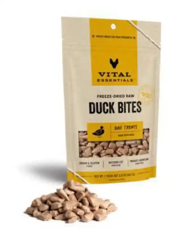 Freeze-dried Raw Duck Bites Dog Treats - 2oz