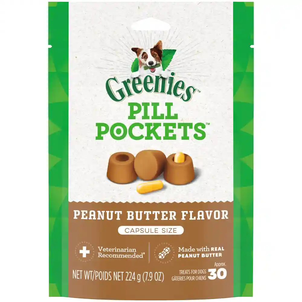 Pill Pockets Capsule Size Peanut Butter Dog Treats - 7.9oz Pouch