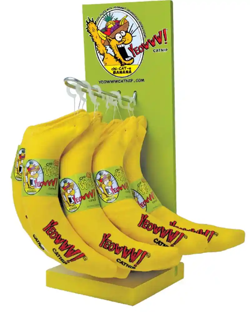 Banana Catnip 7" Toys W/Stand Yellow 12