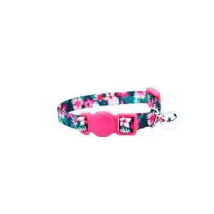 Adjustable Breakaway Kitten Collar - Hunter Tropical Floral 5/16" X 06"-08"