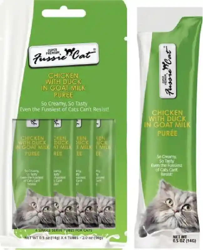 Fussie Cat Chicken/duck In Goat Milk Puree 4 Pack