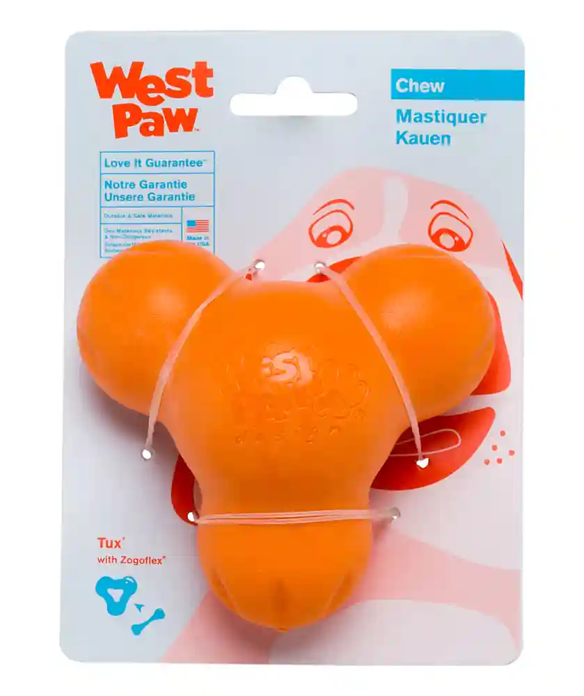 West Paw Zogoflex Tux Small Dog Toy Tangerine
