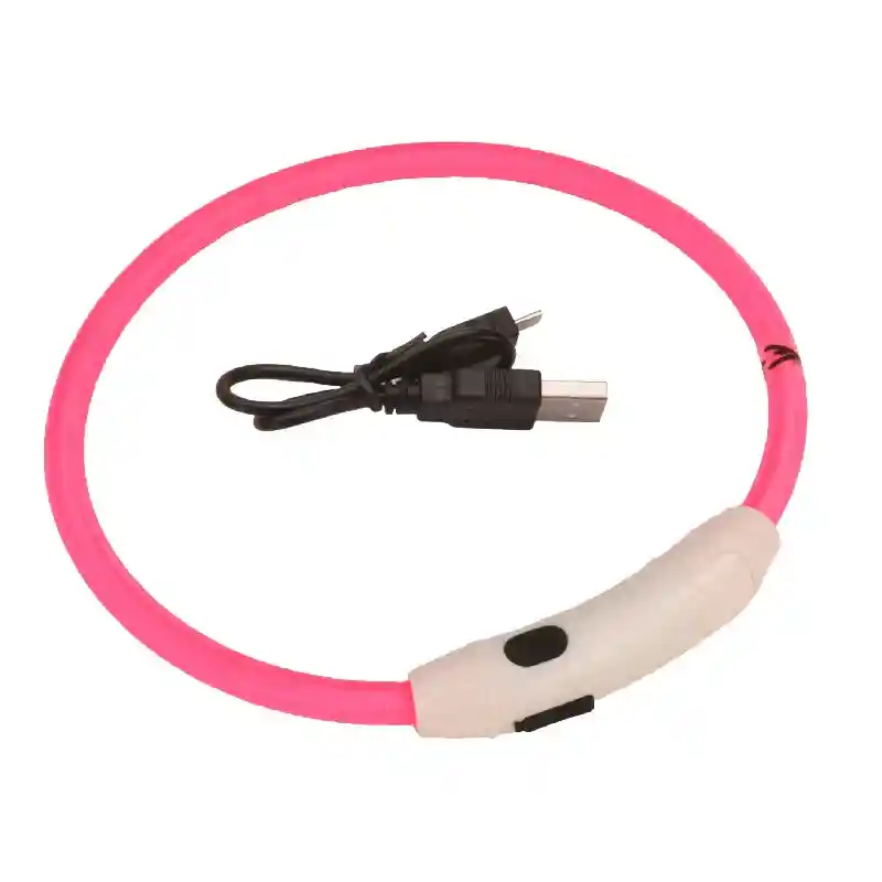 Usb Light Up Neck Ring - Pink 24"