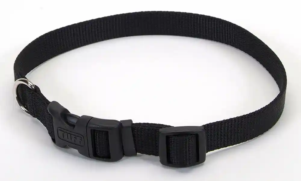 Adjustable Dog Collar With Plastic Buckle - Black Lrg 1" X 18" 26"