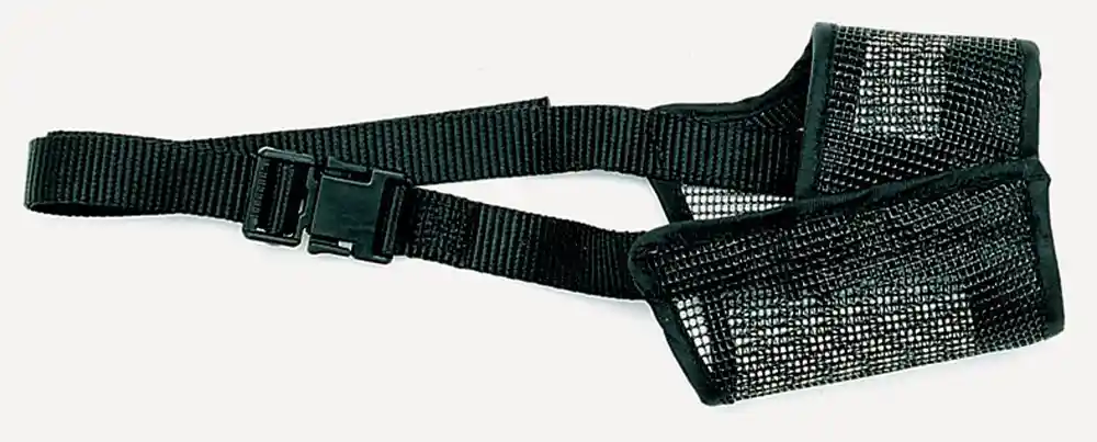 Adjustable Mesh Dog Muzzle - Black 9.5"