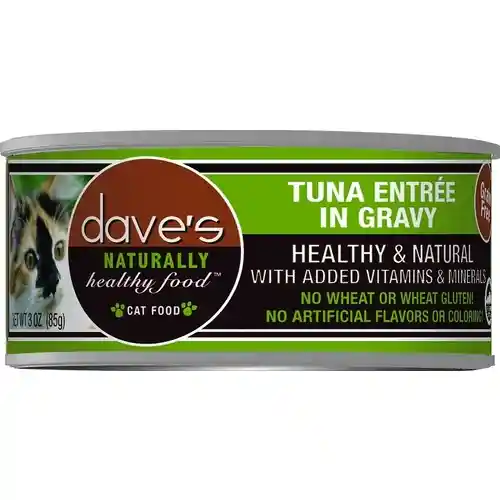 Dave's Cat Food Naturally Healthy Grain-free Tuna Entree In Gravy Canned Cat Food 3-oz