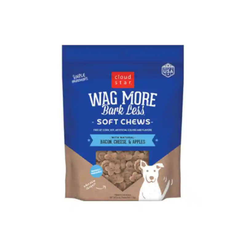 Wag More Bark Less Soft & Chewy Bacon Cheese & Apples Dog Treats 6-oz
