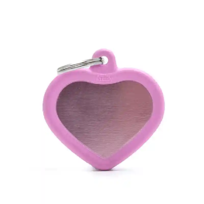 HushTag Lg Pink Heart Tag W/ Pink Rubber