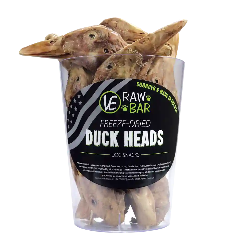 Ve Raw Bar Freeze-dried Raw Duck Heads Dog Snacks - 1.0oz