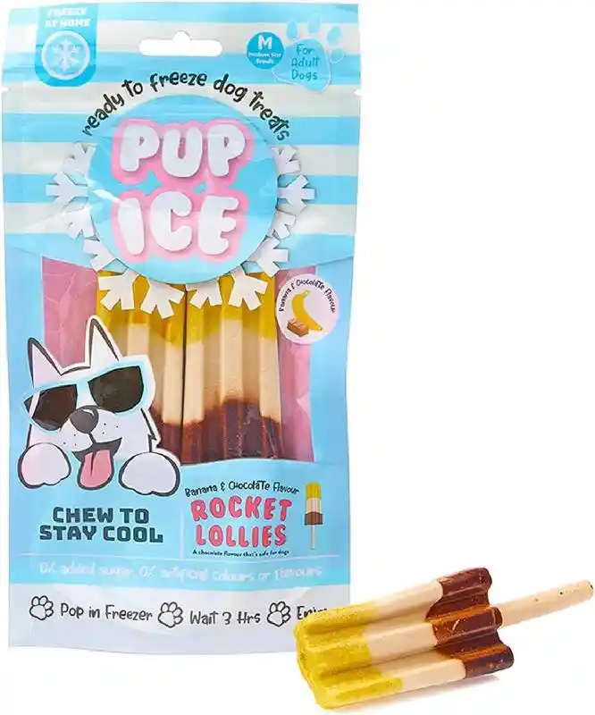 Pup Ice Rocket Lollies Banana/chocolat 2 Pk