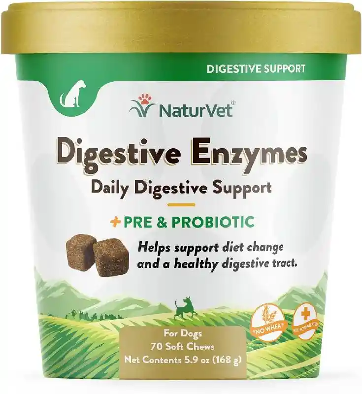 NaturVet Digest Enzyme + Probi 70-ct