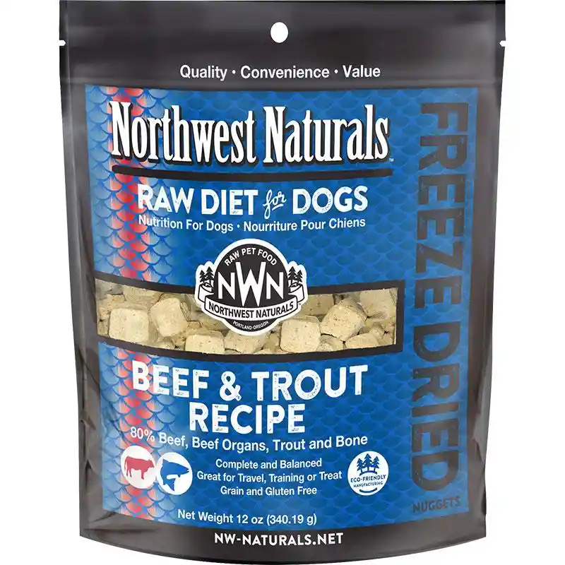 Northwest 12 Oz Beef Trout Dog Freeze Dried Nuggets Ea