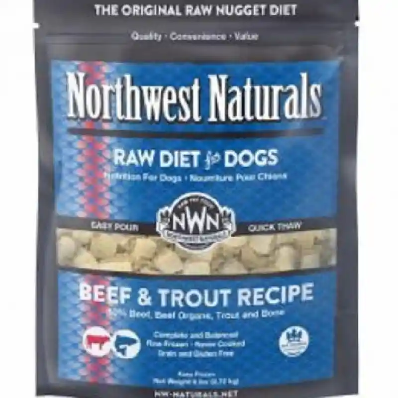 Northwest 6 Lb Dog Beef Trout Raw Frozen Nuggets Ea