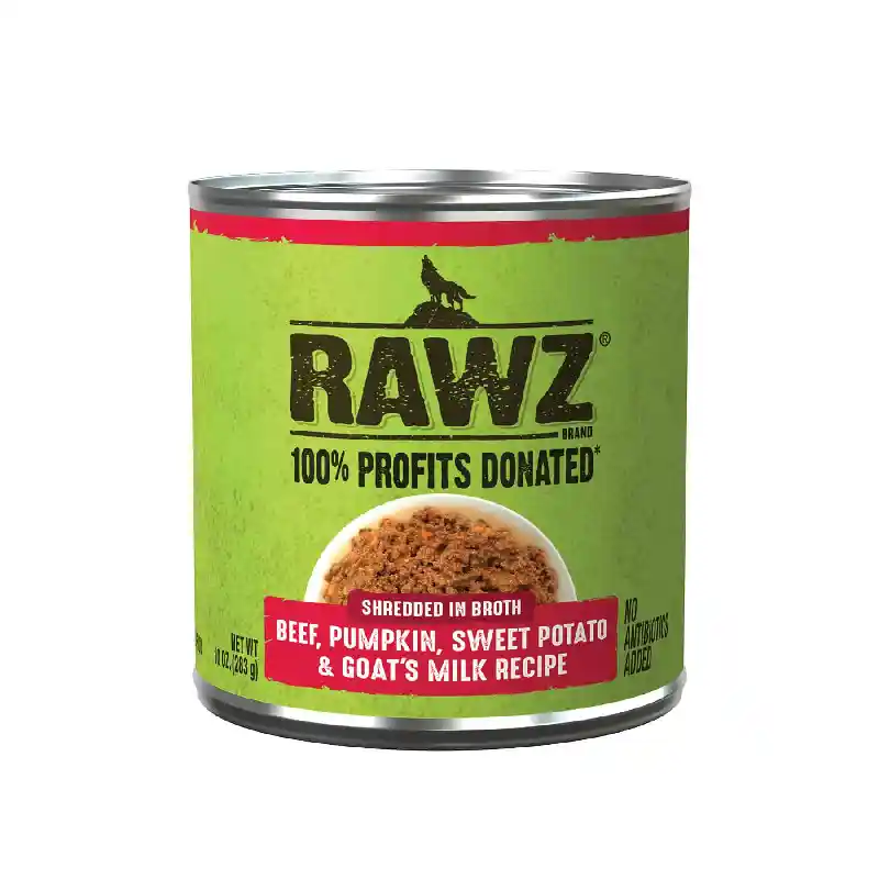 Rawz Dog Shredded Beef Pumpkin Goat Milk Can 10 Oz