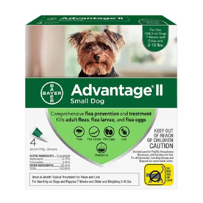 Advantage Ii Green 3-10 Lbs Small 4pk
